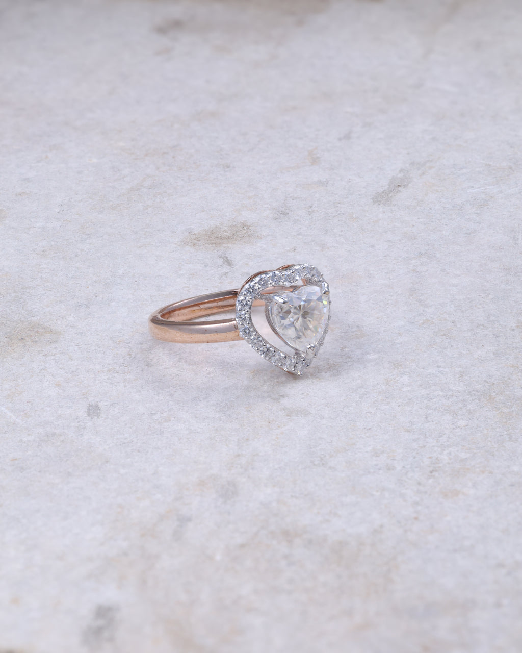 Heart Halo Diamond Ring