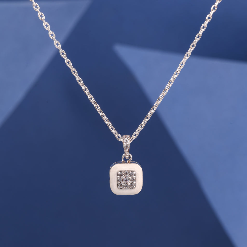 Square Crystal Pendant Chain
