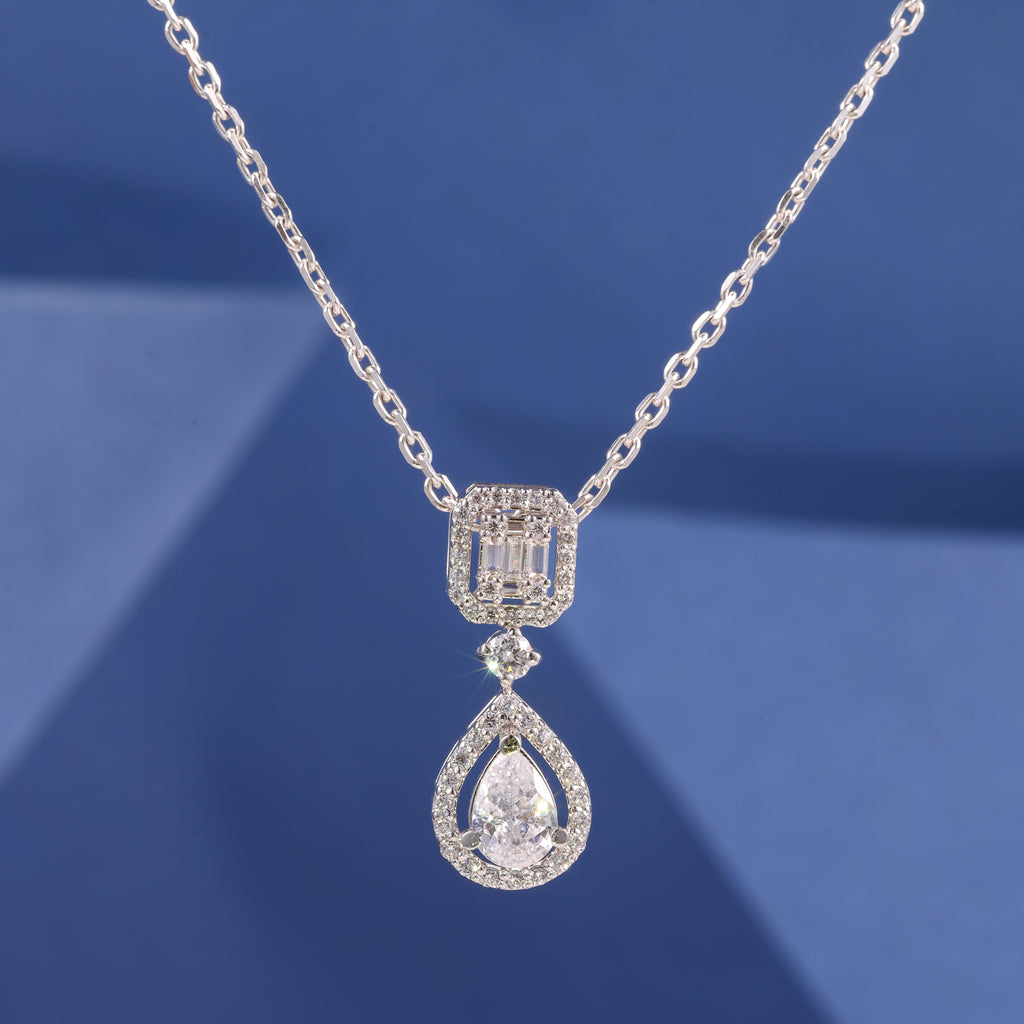 Elegant Teardrop Crystal Pendant Chain