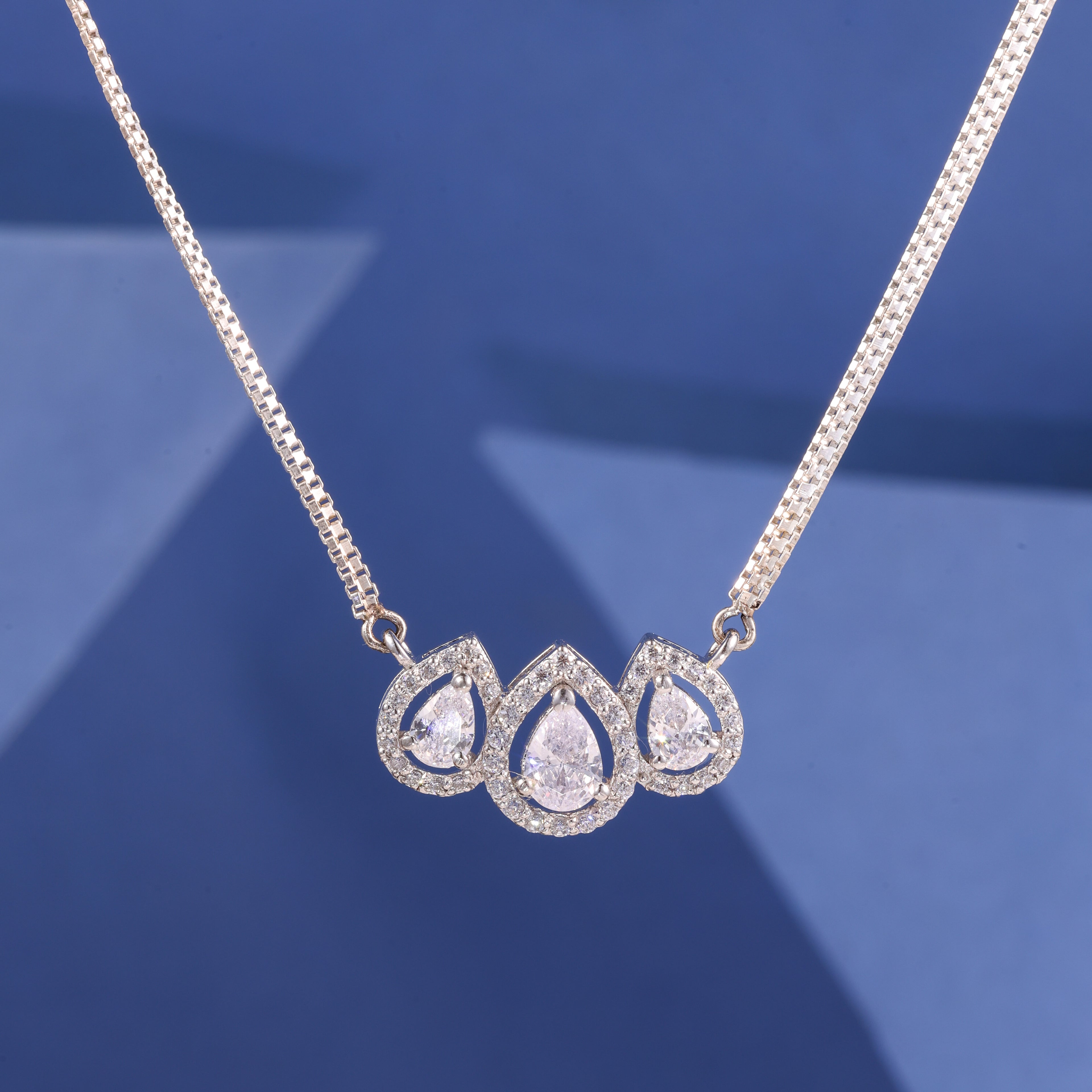Elegant Triple Teardrop Pendant Chain