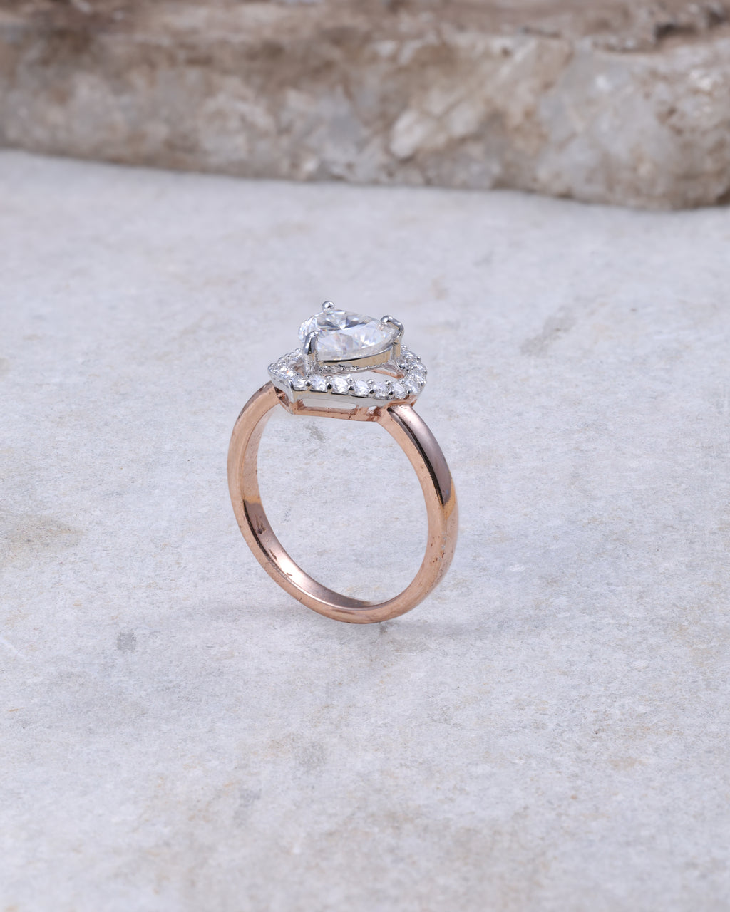 Heart Halo Diamond Ring