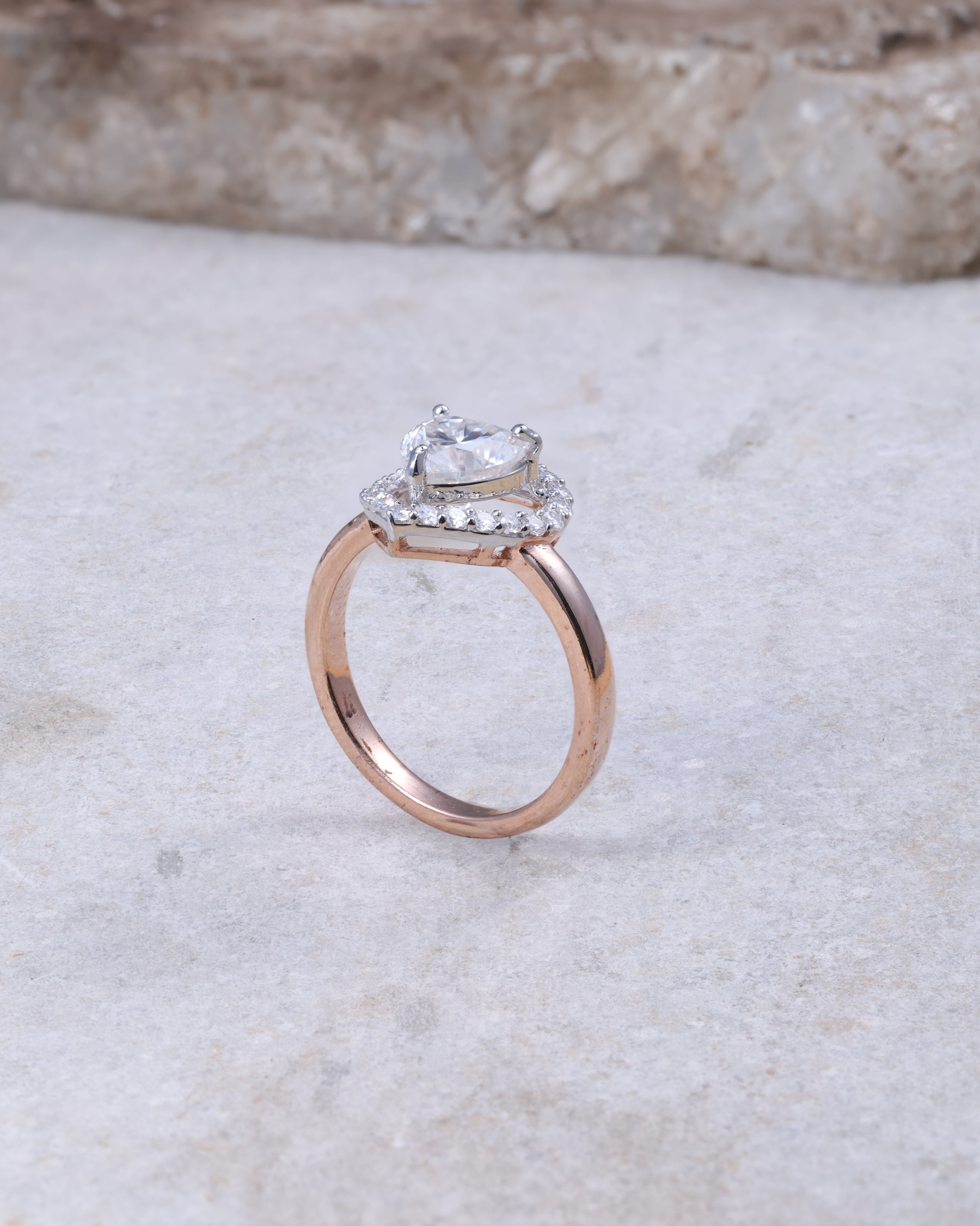 Heart Halo Diamond Ring