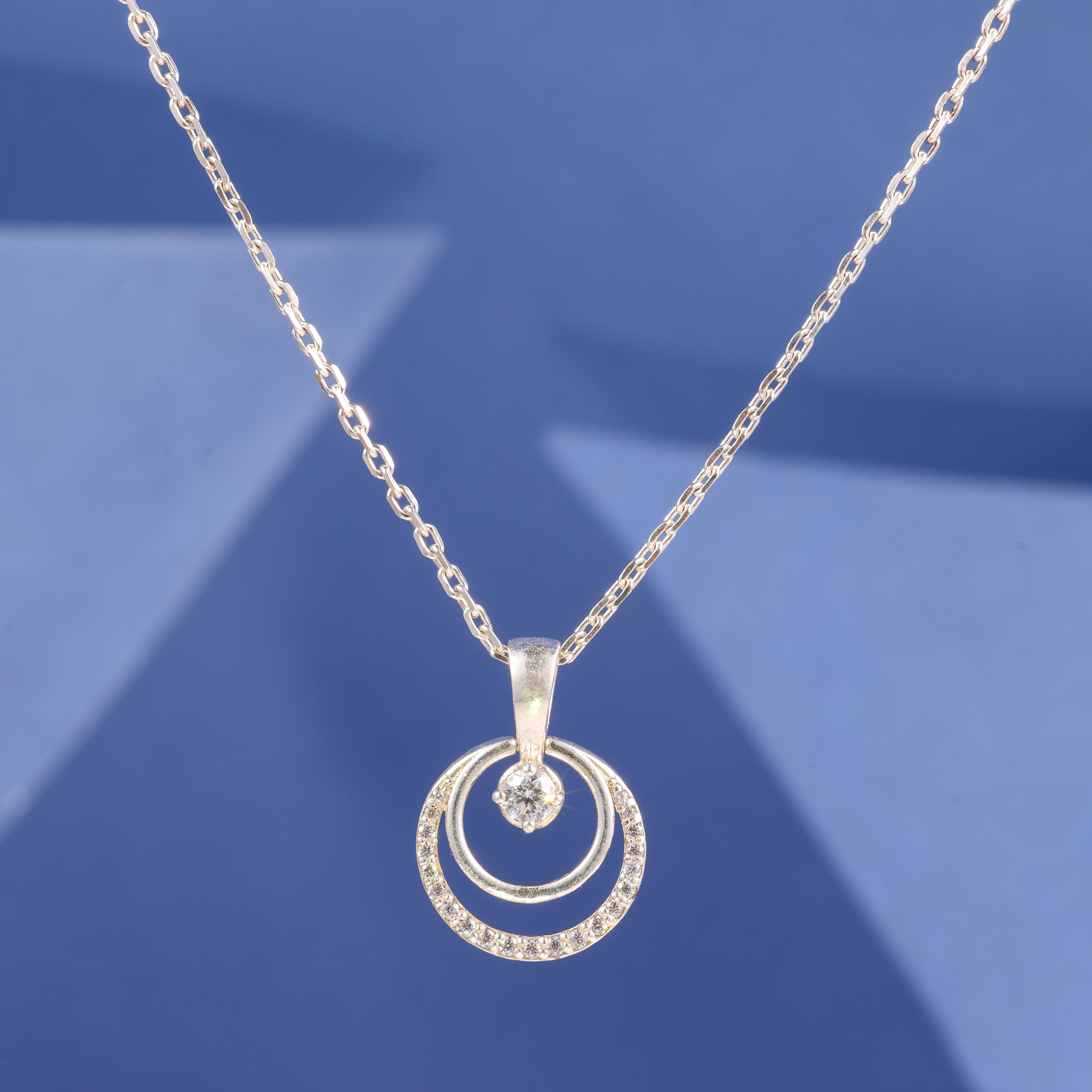 Round Crystal Pendant Chain