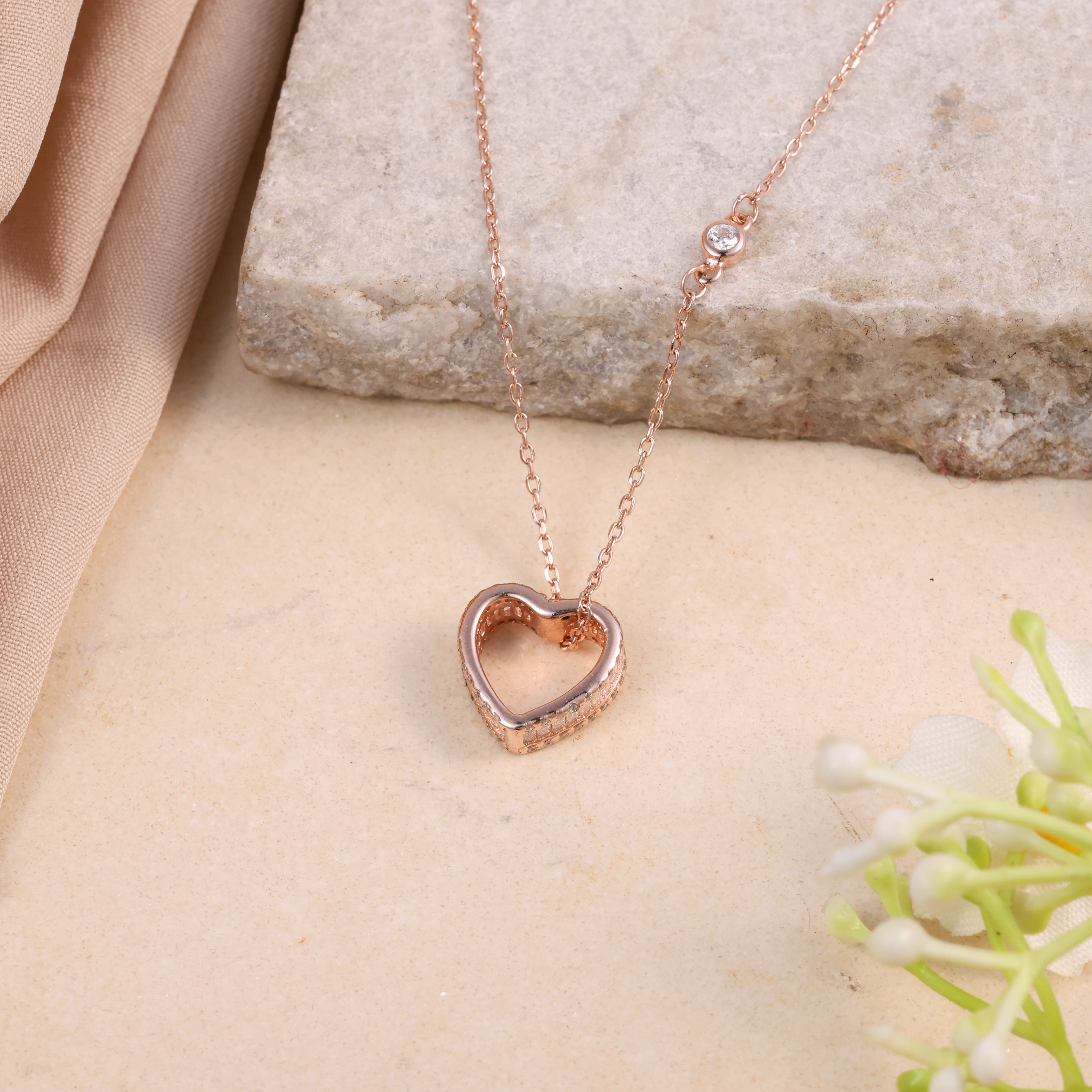 Rose Gold Infinity Loop Crystal Pendant