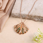 Elegant Green Crystal Shell Pendant