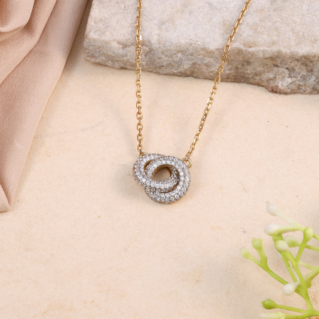 Elegant Double Loop Crystal Pendant