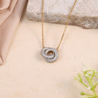 Elegant Double Loop Crystal Pendant