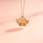 Elegant Green Crystal Shell Pendant
