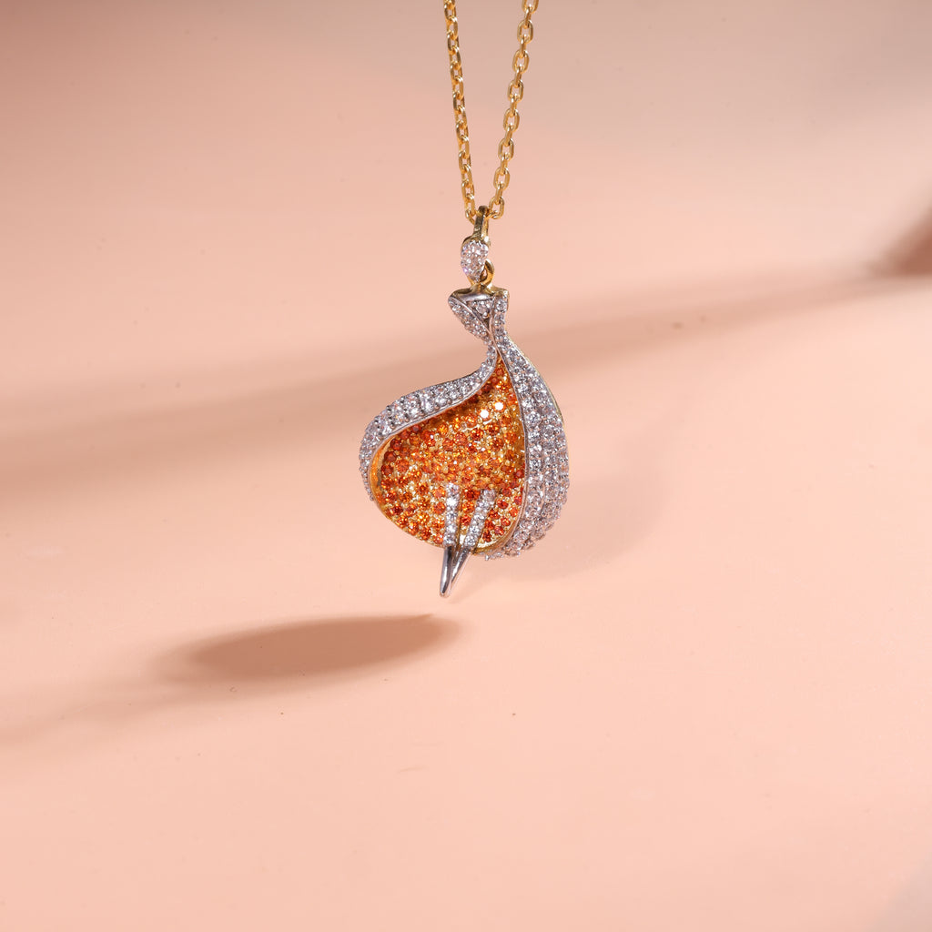 Amber Leaf Pendant Necklace