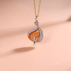 Amber Leaf Pendant Necklace