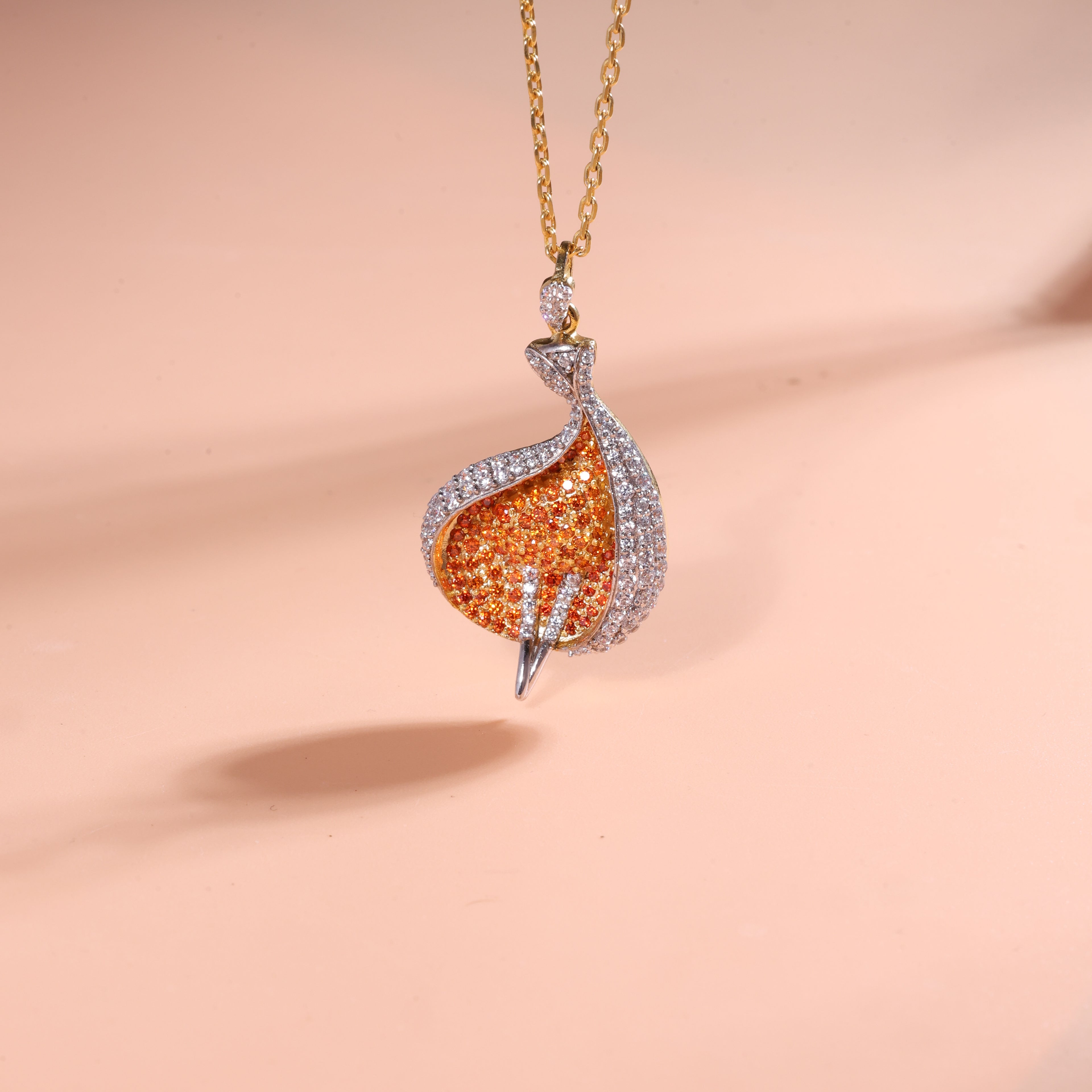Amber Leaf Pendant Necklace