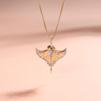 Golden Manta Pendant Necklace