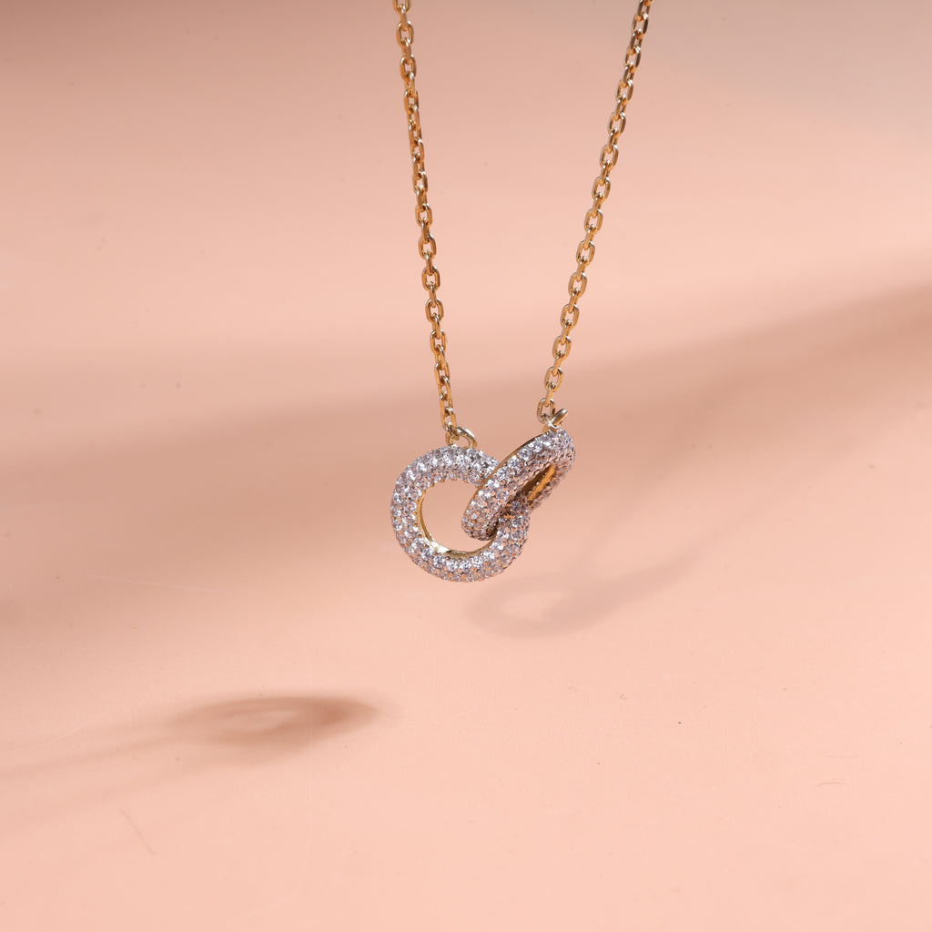 Elegant Double Loop Crystal Pendant