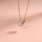 Elegant Double Loop Crystal Pendant