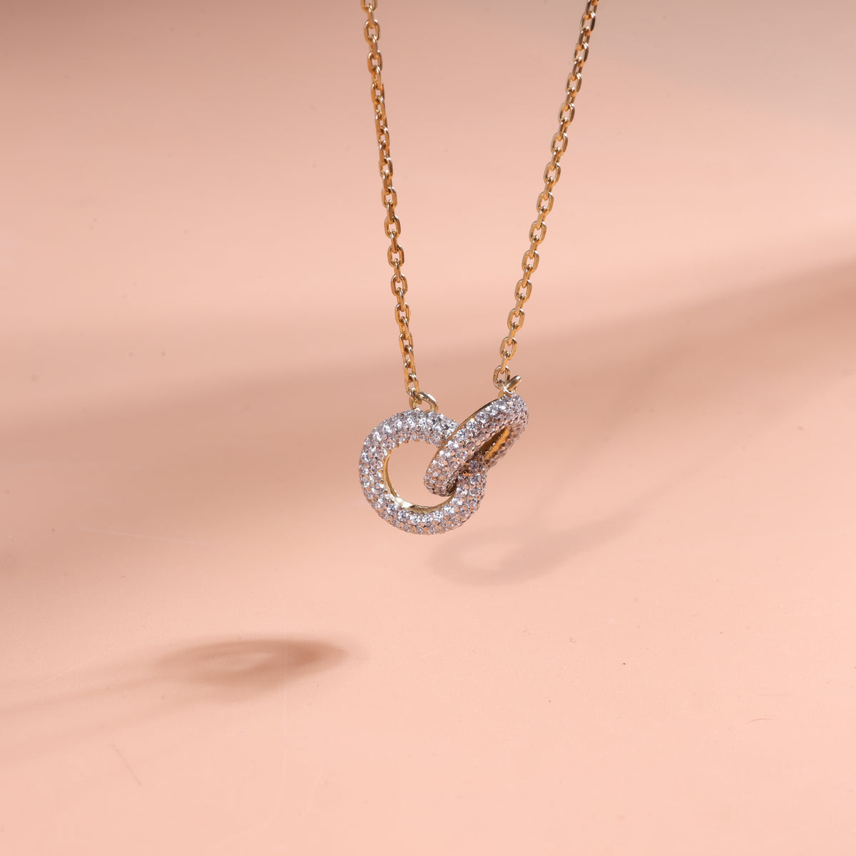 Elegant Double Loop Crystal Pendant