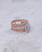 Rose Gold Chain Halo Ring