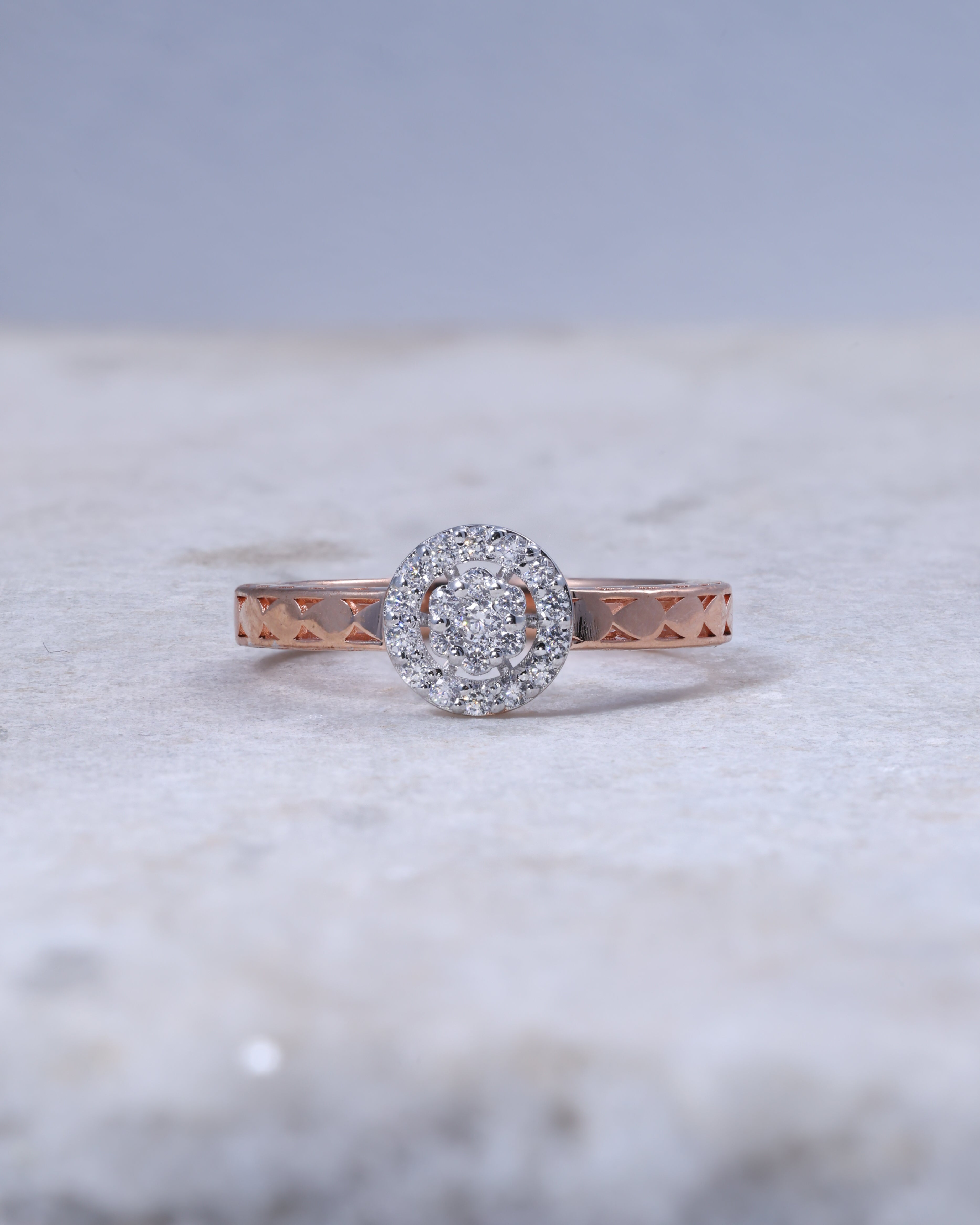 Rose Gold Halo Ring