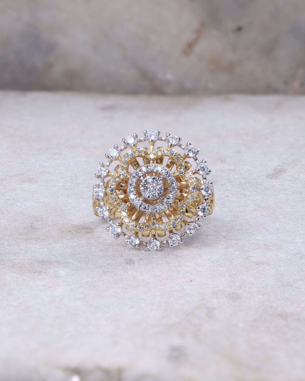 Radiant Mandala Diamond Statement Ring