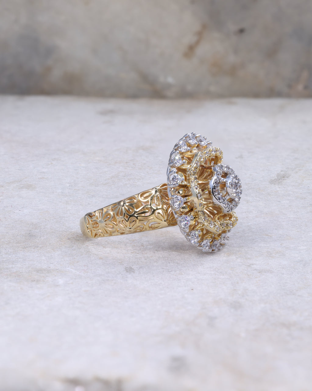 Radiant Mandala Diamond Statement Ring