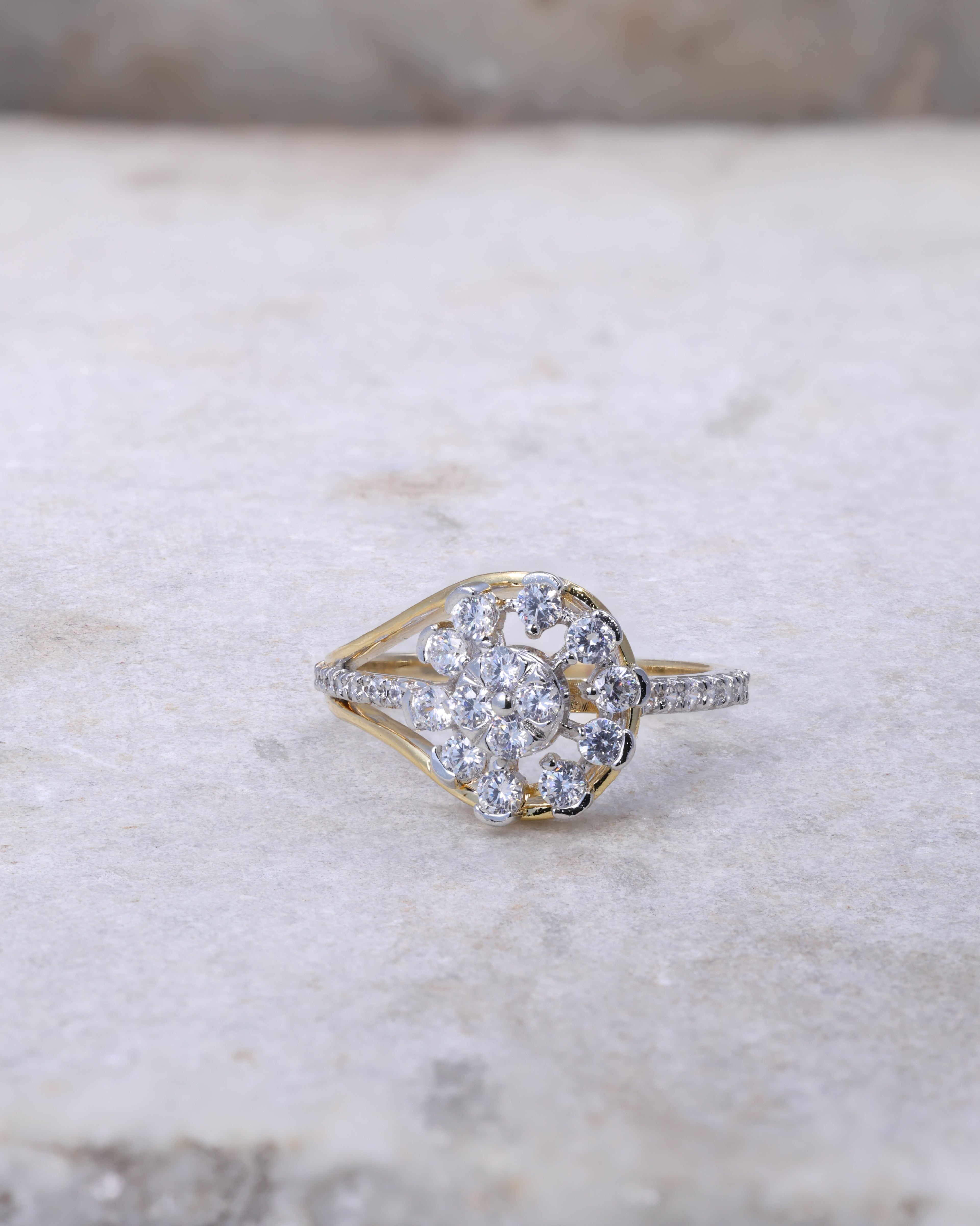 Elegant Floral Diamond Ring