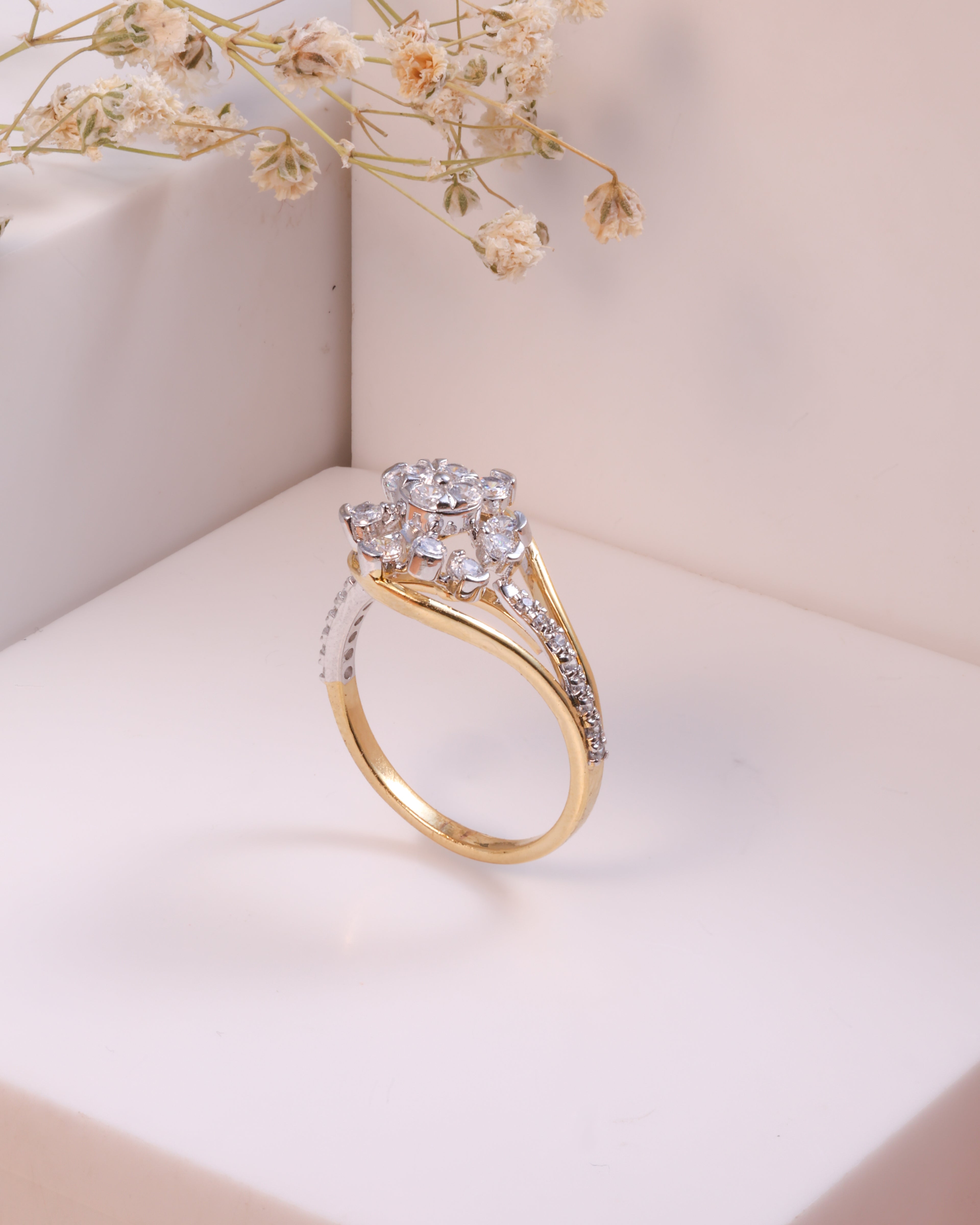 Elegant Floral Diamond Ring