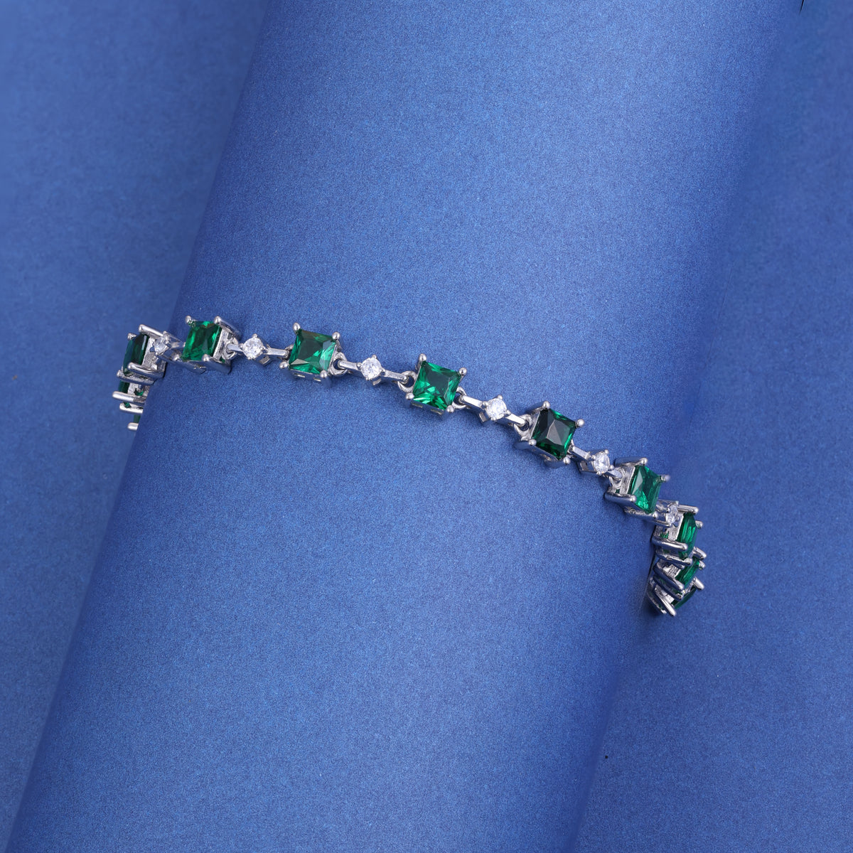 Emerald Green Crystal Tennis Bracelet