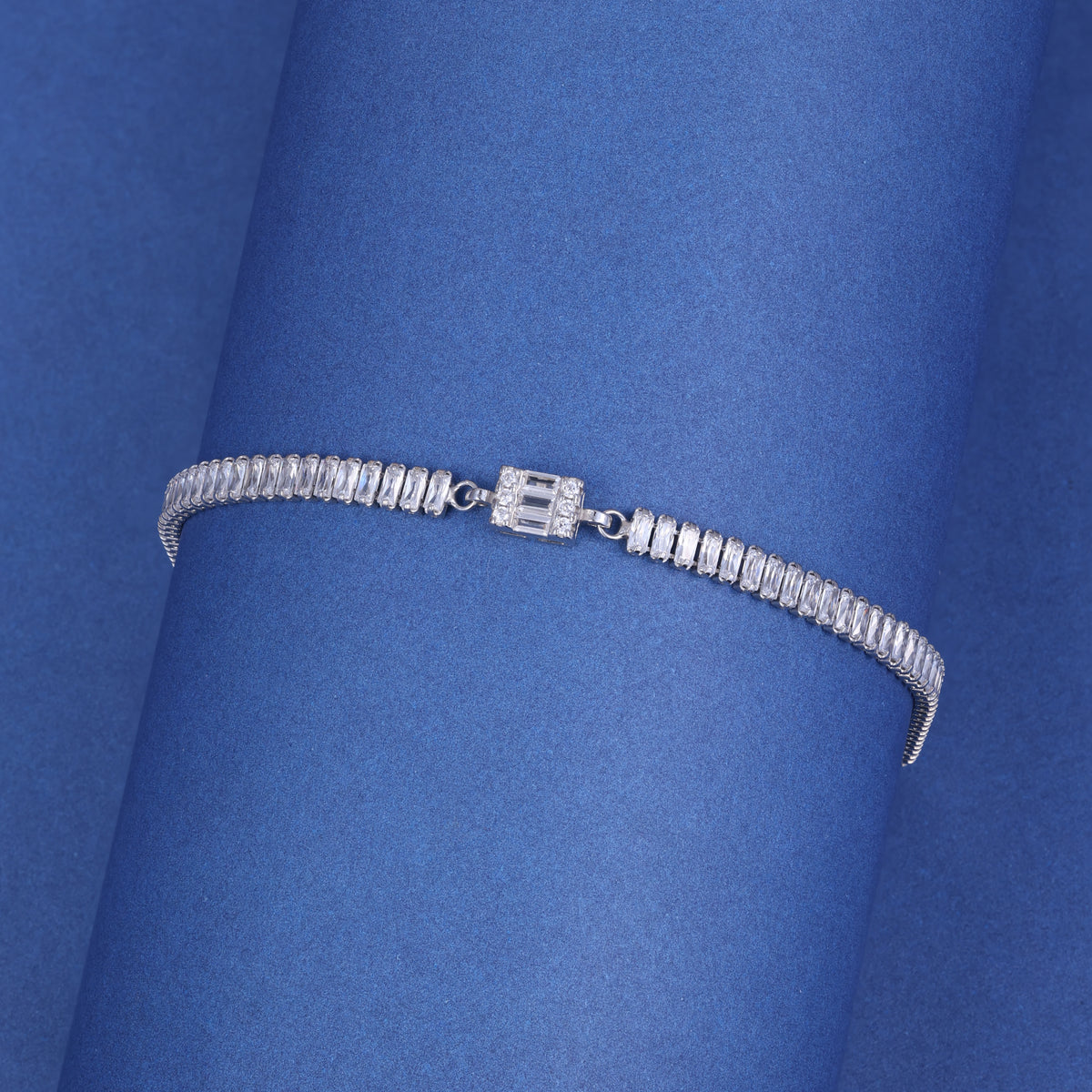 Elegant Baguette Crystal Tennis Bracelet