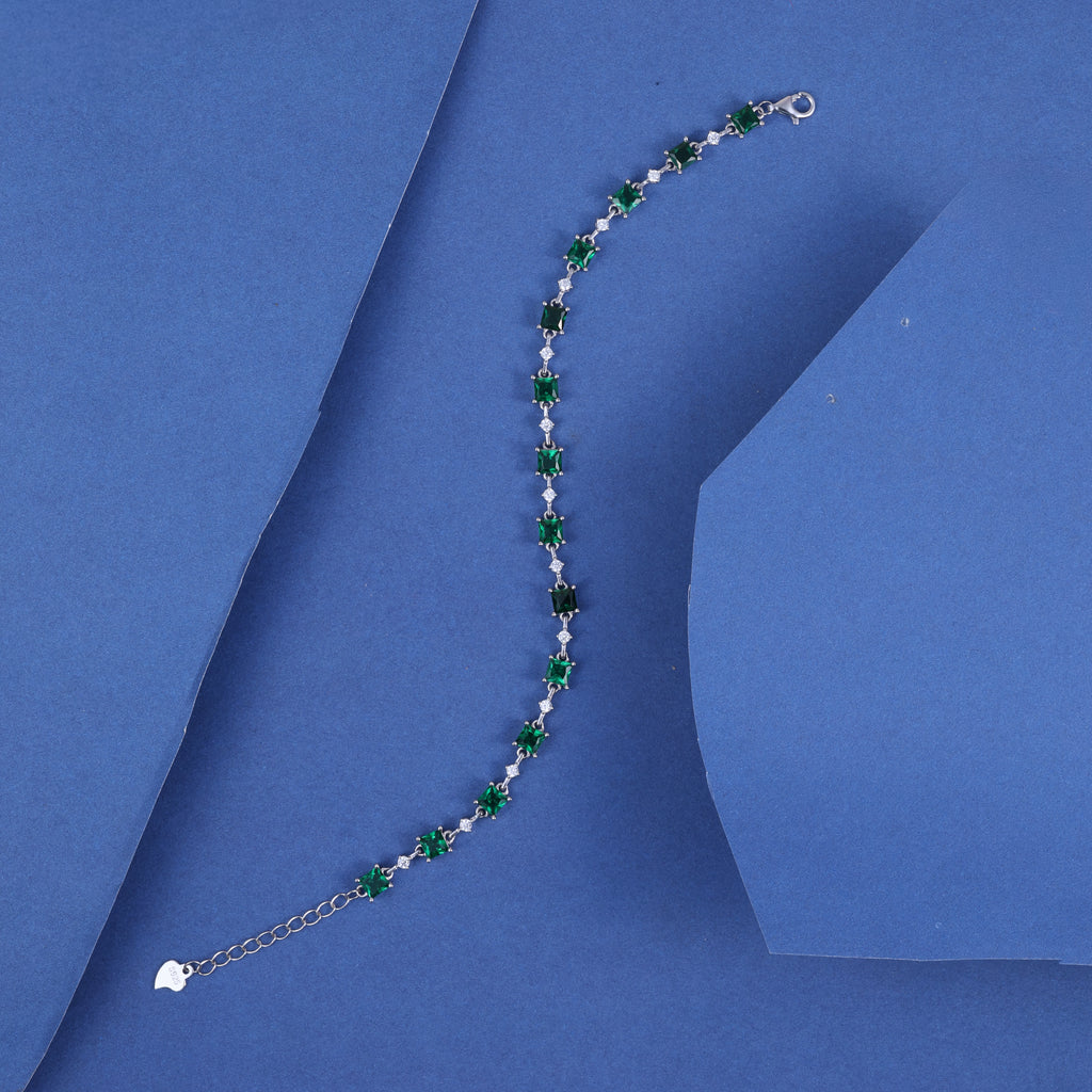 Emerald Green Crystal Tennis Bracelet
