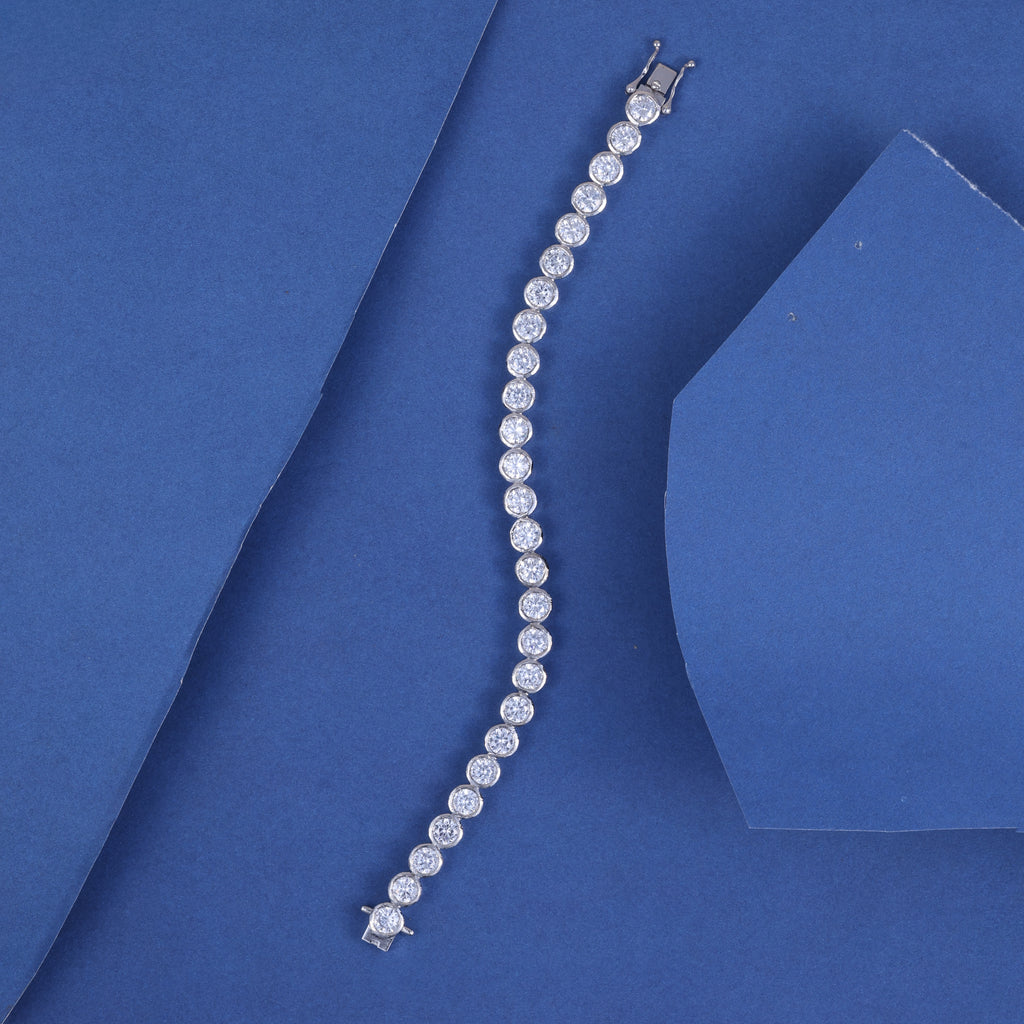 Classic Round-Cut Crystal Tennis Bracelet