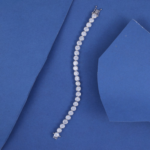 Classic Round-Cut Crystal Tennis Bracelet