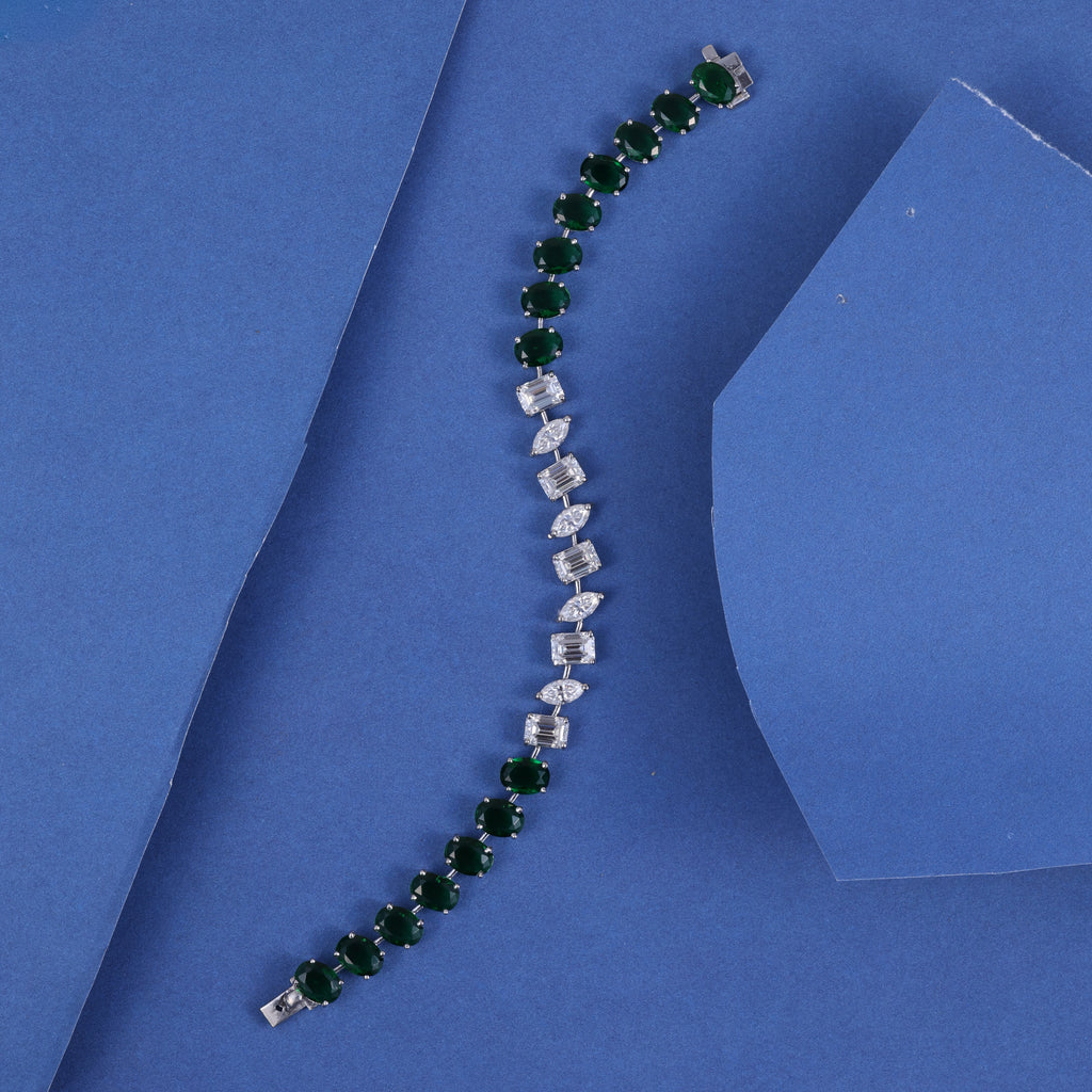 Emerald Green & Crystal Luxe Bracelet