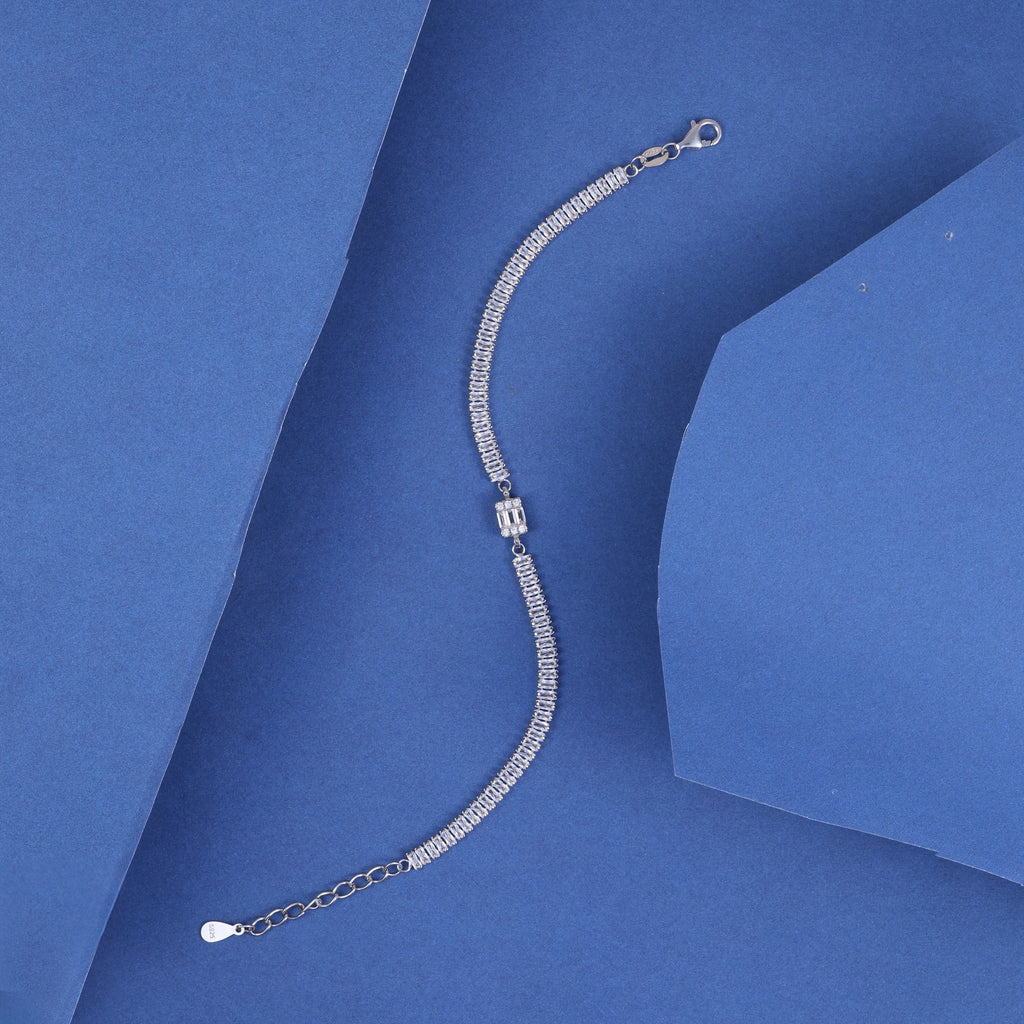 Elegant Baguette Crystal Tennis Bracelet