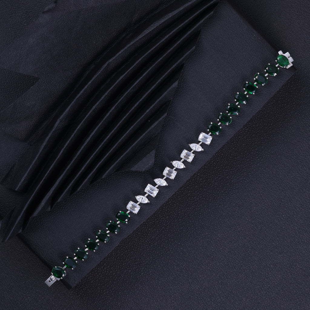 Emerald Green & Crystal Luxe Bracelet
