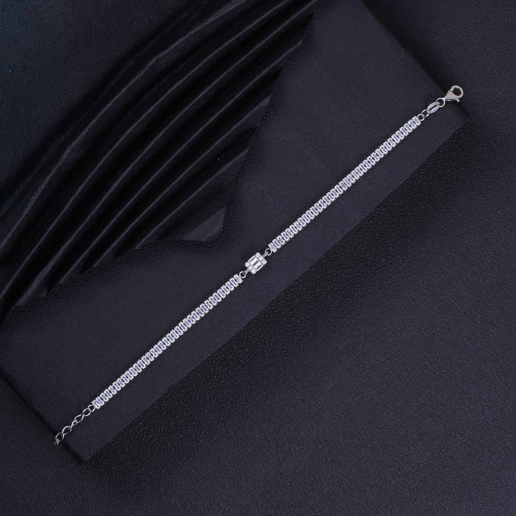 Elegant Baguette Crystal Tennis Bracelet