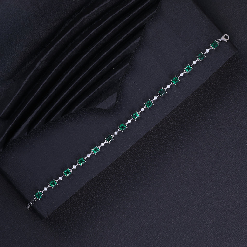 Emerald Green Crystal Tennis Bracelet