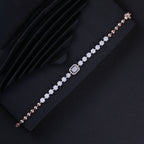 Rose Gold Crystal & Pearl Accent Bracelet