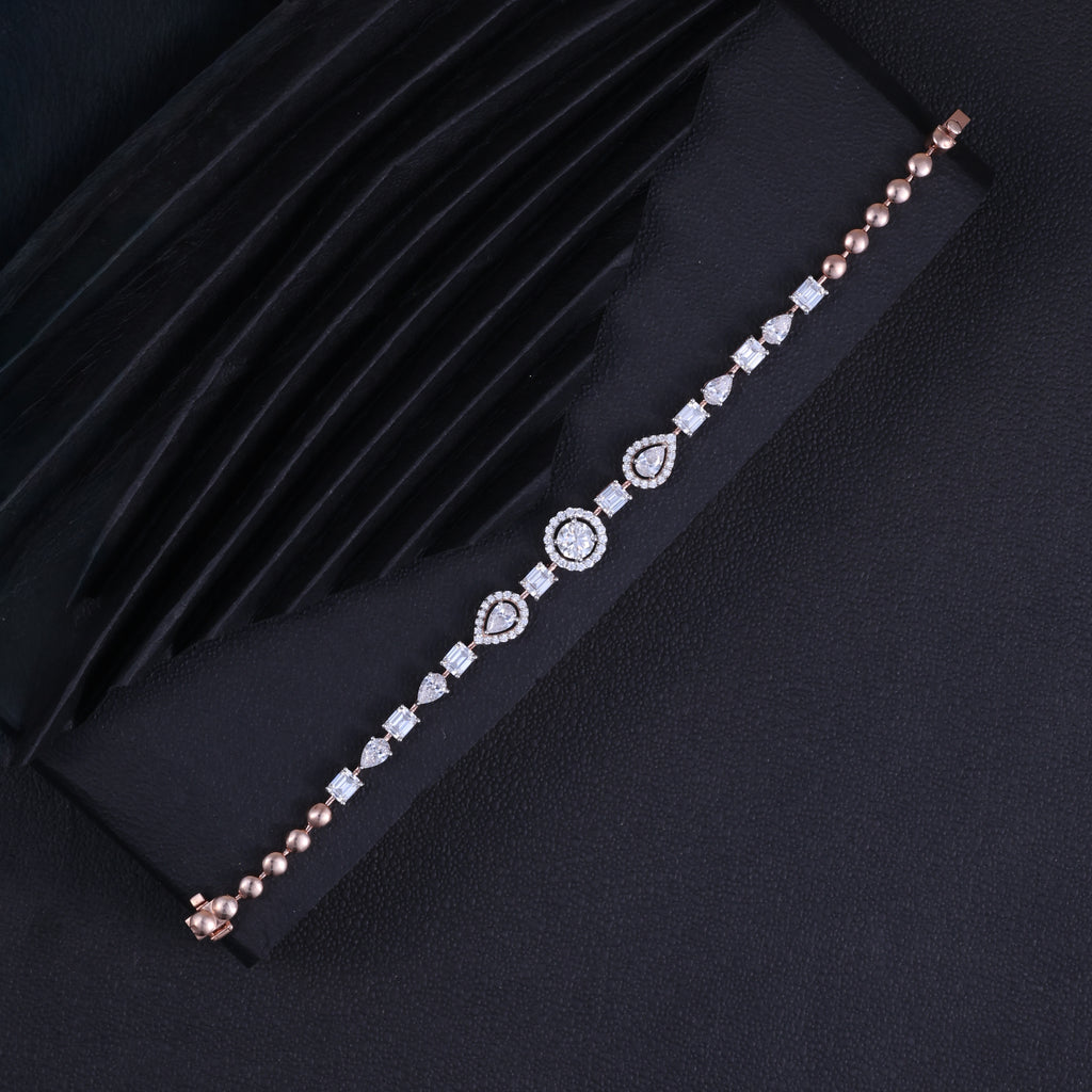 Rose Gold Celestial Crystal Link Bracelet