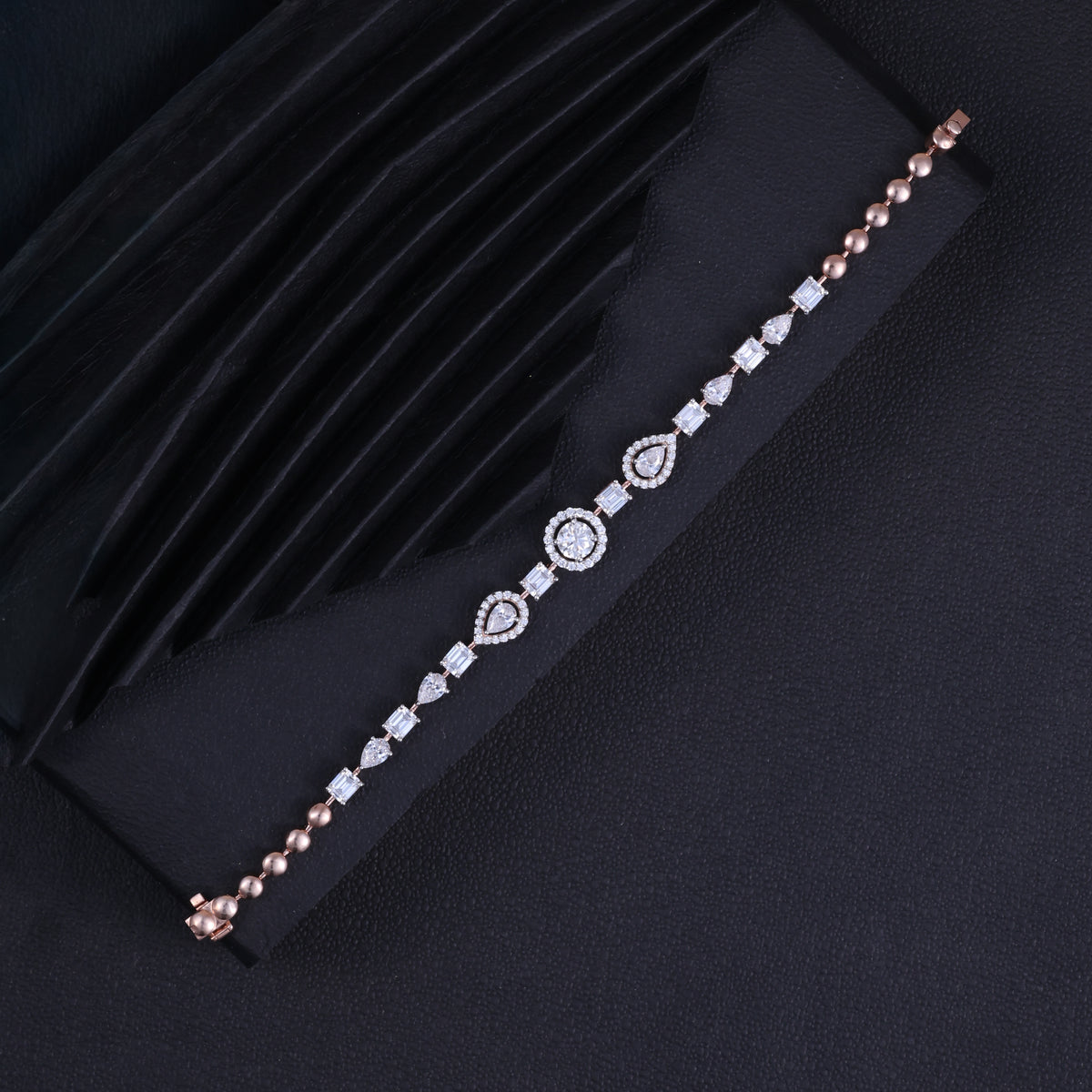 Rose Gold Celestial Crystal Link Bracelet