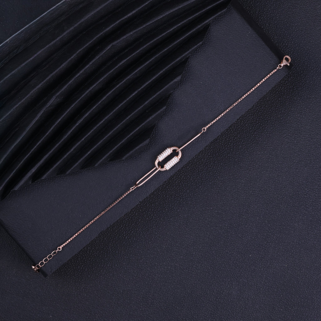 Rose Gold Crystal Link Bracelet