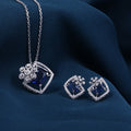 Royal Blue Crystal Pendant Set