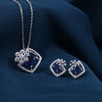 Royal Blue Crystal Pendant Set