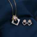 Elegant Square CZ Pendant Set