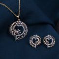 Elegant Circular Floral Pendant Set