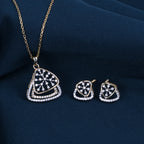 Elegant Triangular CZ Pendant Set