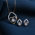 Golden Heart & Teardrop Elegance Pendant Set