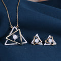 Elegant Geometric Triangle Pendant Set