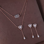 Rose Gold Triangular Elegance Pendant Set
