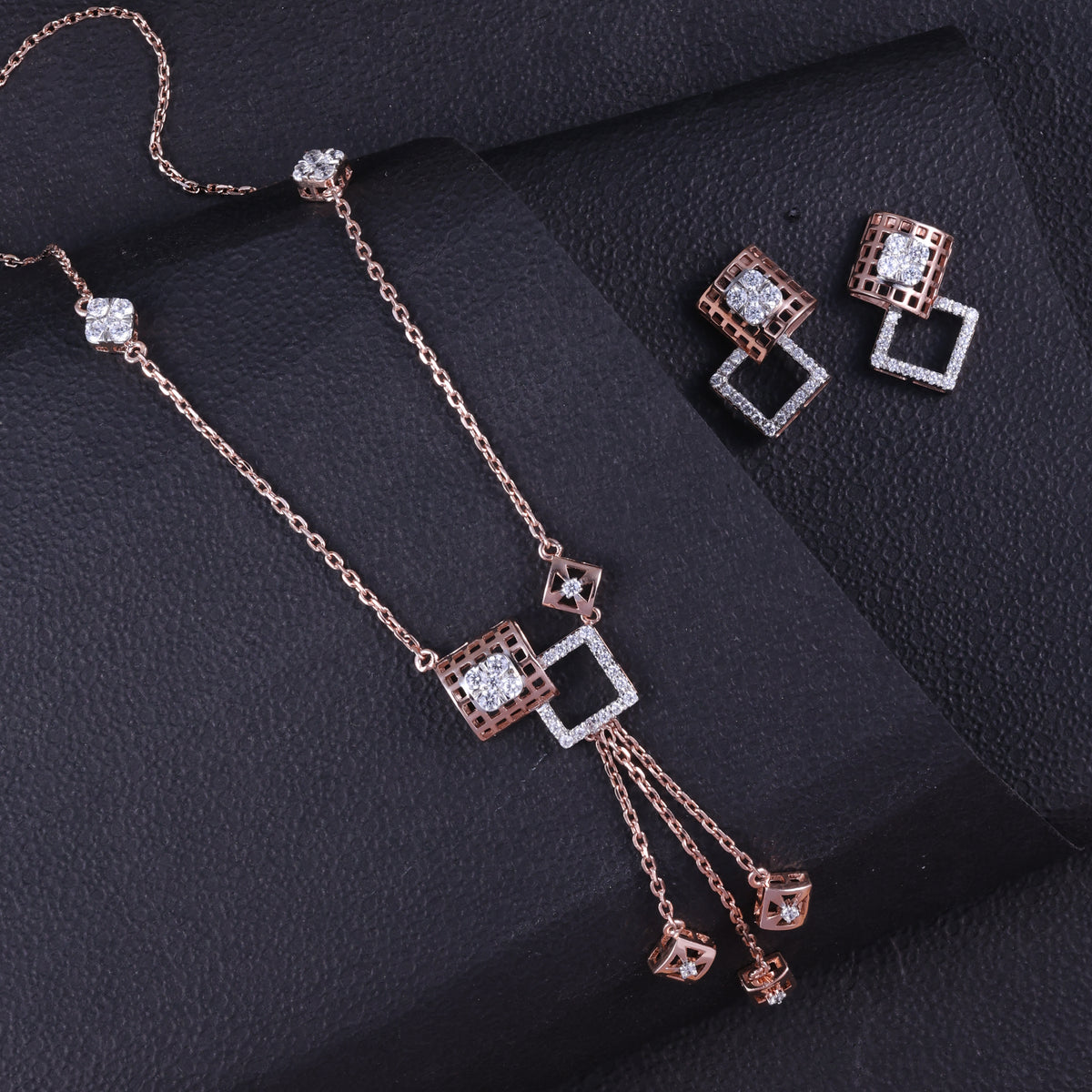 Rose Gold Geometric Luxe Pendant Set