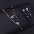 Rose Gold Triangular Elegance Pendant Set