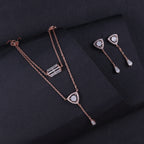 Rose Gold Triangular Elegance Pendant Set